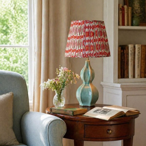 Vintage Ceramic Gourd Base Table Lamp for Bedroom Living Room Bedside Office